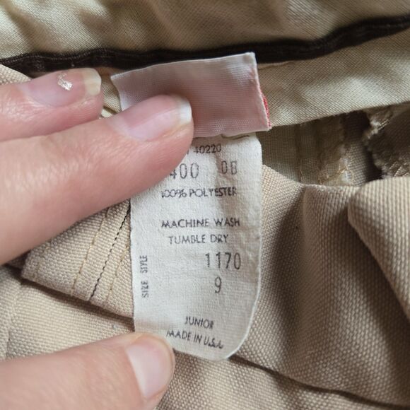 Vintage University Park Juniors 9 Pleated High Rise Beige Pants 26x30 USA Made - Picture 6 of 7